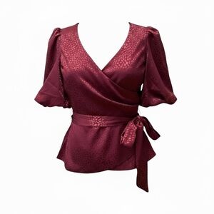 Plum Purple Leopard Print Wrap Top